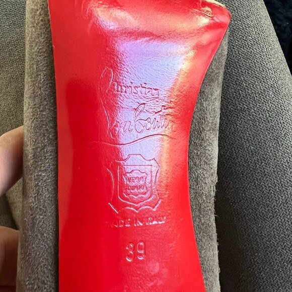 $1200 CHRISTIAN LOUBOUTIN ELEPHANT GREY TROTTINETTE SUEDE ANKLE BOOTS SZ 39 - Picture 8 of 9